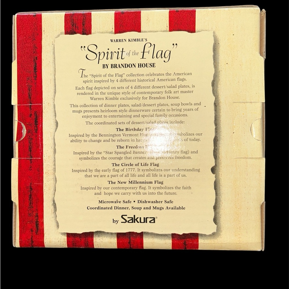 Warren Kimble Brandon House Sakura Spirit of the Flag Plates Patriotic - Picture 3 of 4